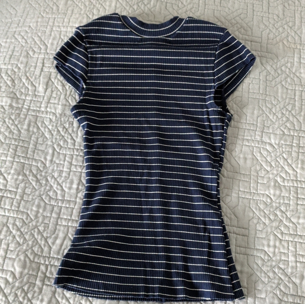 Reformation ribbed striped top